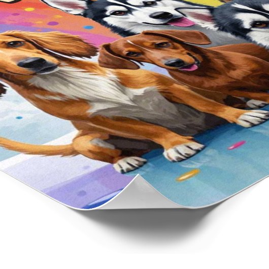 Goede vibes en natte neuzen Speelse doodles Poster (Hoek)