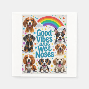 Goede vibes en natte neuzen Speelse doodles Servet