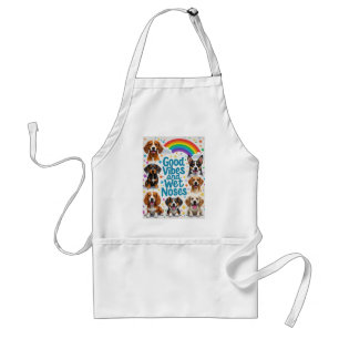 Goede vibes en natte neuzen Speelse doodles Standaard Schort