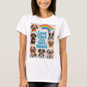 Goede vibes en natte neuzen Speelse doodles T-shirt (Voorkant)