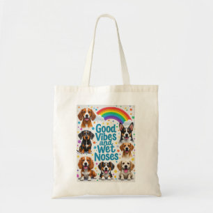 Goede vibes en natte neuzen Speelse doodles Tote Bag