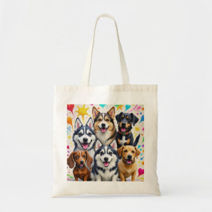 Goede vibes en natte neuzen Speelse doodles Tote Bag