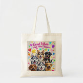 Goede vibes en natte neuzen Speelse doodles Tote Bag (Voorkant)
