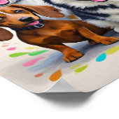 Goede Vibes en Natte Neuzen Speelse krabbels Poster (Hoek)