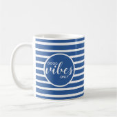 Goede Vibes Enkel Royal Blue Typography Quote Koffiemok (Links)