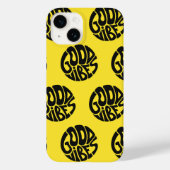 Goede Vibes Gele Trendy Moderne Eenvoudige Typogra Case-Mate iPhone Case (Achterkant)