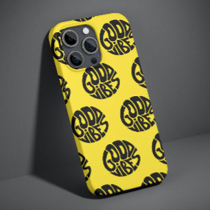 Goede Vibes Gele Trendy Moderne Eenvoudige Typogra Case-Mate iPhone 14 Hoesje