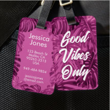 Goede Vibes Girly Tropische Paarse bladeren