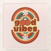 Goede Vibes Glazen Onderzetter (Voorkant)
