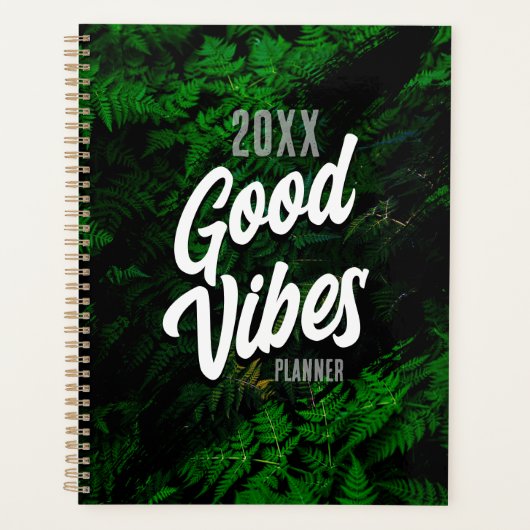 Goede Vibes Green Leaf Design Planner (Voorkant)