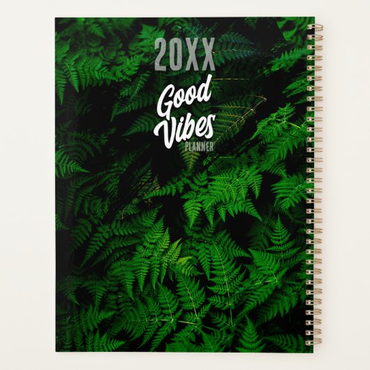 Goede Vibes Green Leaf Design Planner (Achterkant)