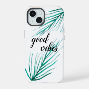 Goede vibes Groene palmboombladeren iPhone 15 Case