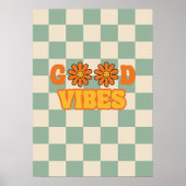 Goede vibes groovy retro poster (Voorkant)
