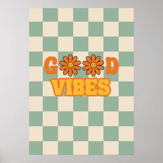 Goede vibes groovy retro poster (Voorkant)