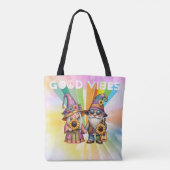 Goede Vibes Hippie Gnomes Tote Bag (Achterkant)