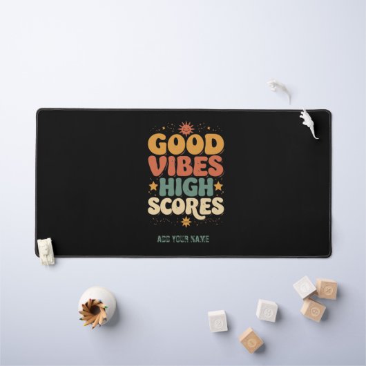 Goede Vibes & Hoge Scores Retro 70s Aangepaste Typ Bureaumat (Kindertafel)