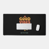Goede Vibes & Hoge Scores Retro 70s Aangepaste Typ Bureaumat (Keyboard & Muis)