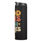 Goede Vibes & Hoge Scores Retro 70s Aangepaste Typ Thermosbeker (Geroteerd rechts)