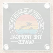 Goede vibes in de zomer Geniet van de tropische 66 Glazen Onderzetter (Achterkant)