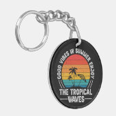 Goede vibes in de zomer genieten van de tropische  sleutelhanger (Voorkant Links)