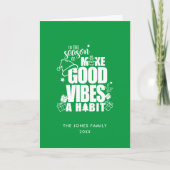 Goede Vibes Kerstmis | Eenvoudig minimale vakantie Kaart (Voorkant)