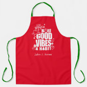 Goede Vibes Kerstmis | Elegant Kerstpron Schort (Voorkant)