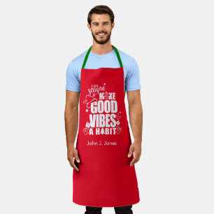 Goede Vibes Kerstmis Elegant Kerstpron Schort