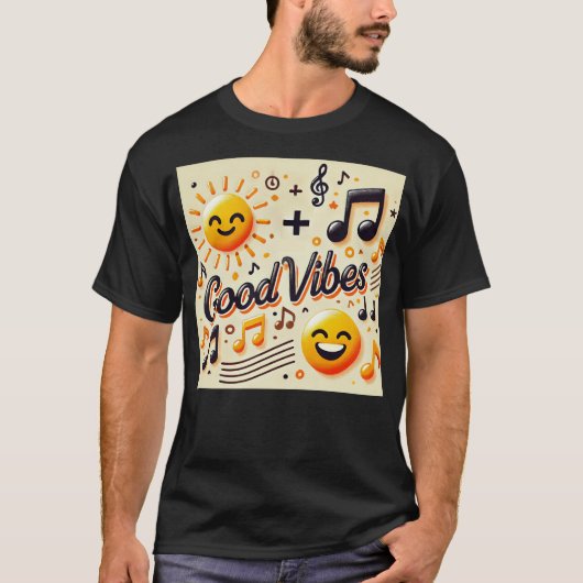 ☀️ + 🎶 = GOEDE VIBES Kleding en T-shirt (Voorkant)