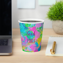 Goede Vibes kleurrijk Papieren Bekers