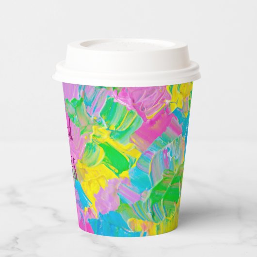 Goede Vibes kleurrijk Papieren Bekers (Links)