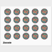 Goede Vibes Kleurrijke Groovy Hippie Retro Ronde Sticker (Vel)