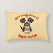 Goede Vibes & Koffie – Speelse Puppy Digitale Kuns Accent Kussen (Voorkant)
