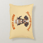 Goede Vibes & Koffie – Speelse Puppy Digitale Kuns Accent Kussen (Voorkant(Verticaal))