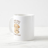 Goede Vibes & Koffie – Speelse Puppy Digitale Kuns Koffiemok (Voorkant links)