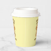 Goede Vibes & Koffie – Speelse Puppy Digitale Kuns Papieren Bekers (Rechts)