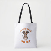 Goede Vibes & Koffie – Speelse Puppy Digitale Kuns Tote Bag (Voorkant)