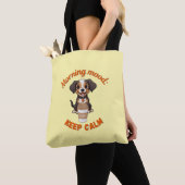 Goede Vibes & Koffie – Speelse Puppy Digitale Kuns Tote Bag (Dichtbij)