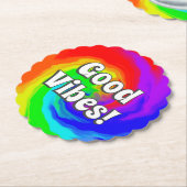 Goede Vibes Levendige Hittegolf Werveltje Retro Ve Kartonnen Onderzetters (Gekanteld)