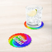 Goede Vibes Levendige Hittegolf Werveltje Retro Ve Kartonnen Onderzetters (Insitu)