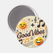 ☀️ + 🎶 = GOEDE VIBES-magneet Magneet (Voorkant / Achterkant)