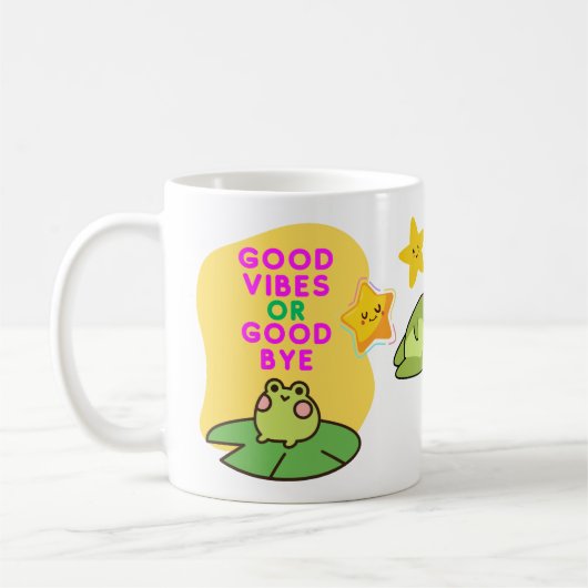 Goede Vibes of Tot Afscheid Kikkers Koffiemok (Links)