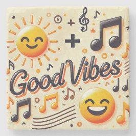 ☀️ + 🎶 = GOEDE VIBES ONDERZETTER