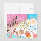 Goede vibes Only Fresh Start Quote Zomer Briefkaart (Voorkant / Achterkant)