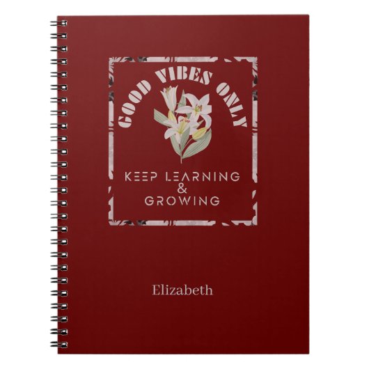 Goede Vibes only-Keep Learning & Growing Design Notitieboek (Voorkant)