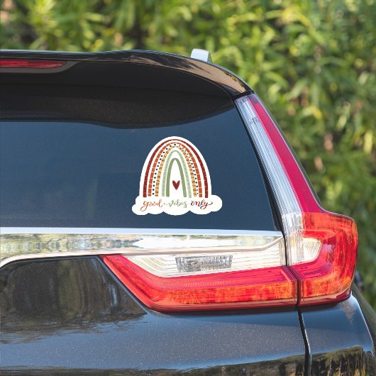 Goede Vibes Only Rainbow Fun Inspirivity Sticker (Auto Zijkant)