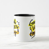 Goede Vibes Only Retro Mok – Sip positiviteit dage (Midden)