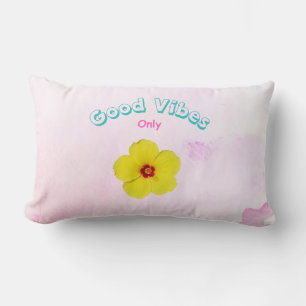 Goede Vibes Only Yellow Hibiscus Art Kussen