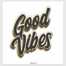 Goede Vibes op maat gesneden vinyl sticker