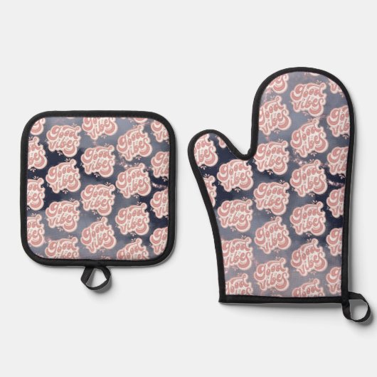 Goede Vibes Ovenwant & Pannenlap Set (Voorkant)