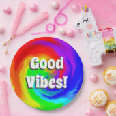 Goede Vibes Paper Borden | levendige hittegolfwerv Papieren Bordje (Feest)